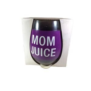 Mom Juice Wine Glass Clear  Purple